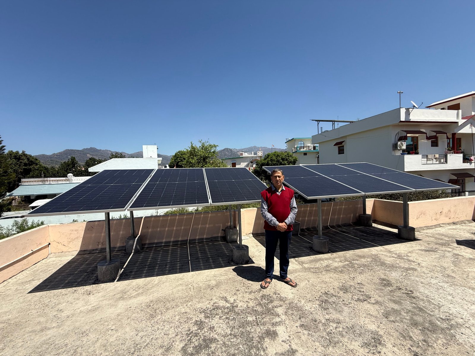 Solar panel installation by Uttara Electronics in Kotdwar